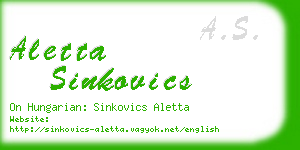 aletta sinkovics business card